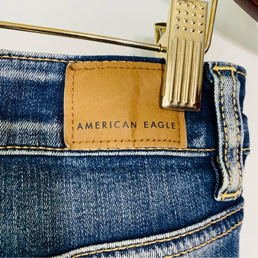 American Eagle Womens Medium Blue Washed Hi Rise Jegging Crop Jeans Size 10 - Picture 7 of 7